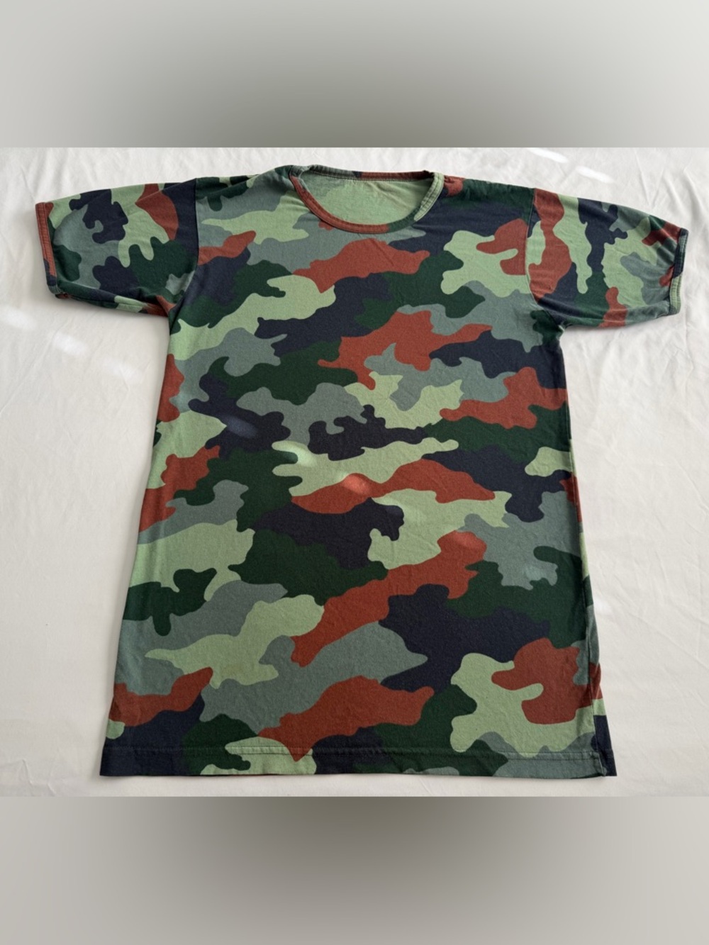 🔥MILITARY STYLE MEN'S CAMOUFLAGE T-SHIRT MULTICOLOR/TAN-GREEN SIZE MEDIUM